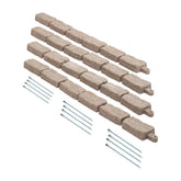 Faux Stone Landscape Edging, 46.4 x 2.2 in Realistic Lawn Edging, Flexible Brick-Sized Garden Edging Border with Anchoring Spikes, Fade-Resistant Yard Edging for Driveways Walkway Brown